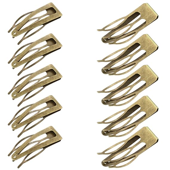 Chinco Ancient Bronze 24 Pcs Double Grip Hair Metal Snap Clips,2 Inch
