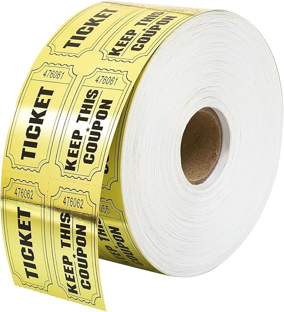 1000Pcs Raffle Tickets Double Rolls, Prize Tickets for Events