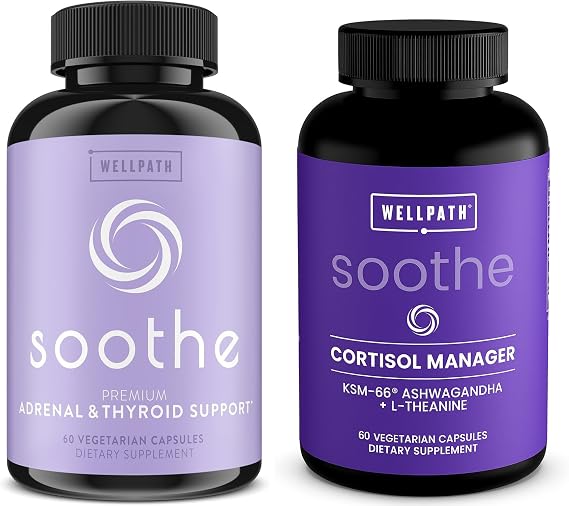 WellPath Soothe Hormone Balance for Women and Soothe Cortisol Manager with KSM-66 Ashwagandha & L-Theanine