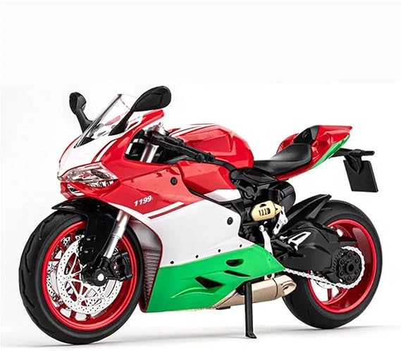 Collection Motorcycle Simulation Diecast Model Collection Birthday Present 1:12 for Ducati 1199 Panigale(Green Retail Box)