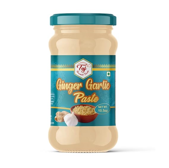 TAJ Ginger Garlic Puree | Fresh Ginger Garlic Cooking Puree | 300g (10.5oz)