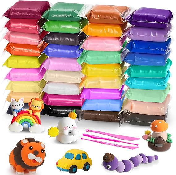 Modelling Clay Air Drying 36 Colours Modelling Clay Set Air Drying Clay for Children Air Dry Magic Clay Gift for Boys and Girls Aged 3-12 Years