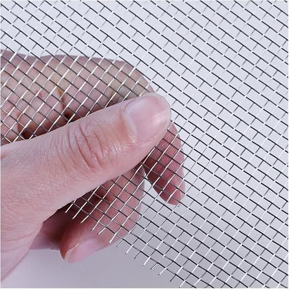 Stainless Steel Woven Wire Mesh, 304 Stainless Steel Woven Wire, 6 Mesh Steel Woven Mesh Garden Insect Screen for Air Bricks Ventilation Grille Rodent Control