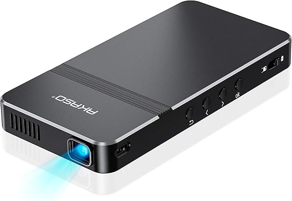 AKASO Pico Projector, Mini Projector Portable 1080P Hd Dlp Led 50 Ansi LuMen's With Wifi, Hdmi, Usb, Micro Sd & 3.5Mm Audio And Remote Control For Iphone/ Android/ Laptop/ Pc/ Game/ Home Theater