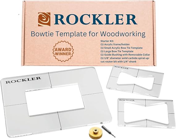 Rockler 3-in-1 Bow Tie Inlay Kit w/Frame - Woodworking Templates