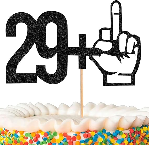 29+1 Birthday Cake Topper, Glitter Black 30th Birthday Cake Decorations for Thirty Birthday Party, 30th Anniversary or 30 Fabulous Party Supplies