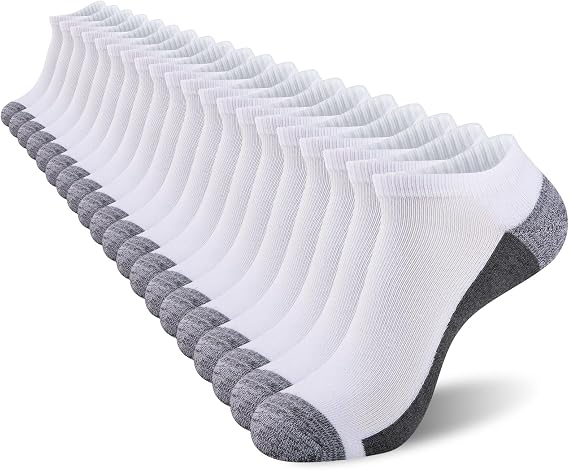 COOVAN Men Athletic Ankle Socks 12 pack Low Cut Short Cushion Casual Sock(12 pairs)