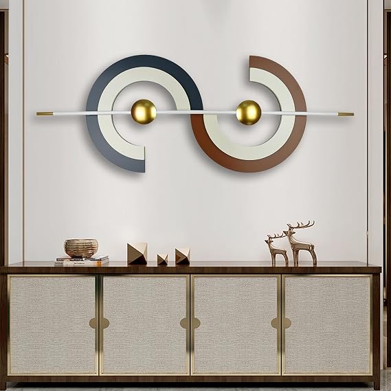YUDACHU Wall Art Modern Unique Metal Wall Decor Abstract Large Wall Art Decor for Living Room 48"18" Large 3D Wall Decoration for Bedroom Office Rustic Home Decor