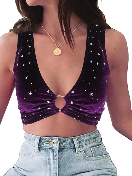 krtwrnt Womens Sparkly Festival Rave Outfits Sexy Concert Crop Top