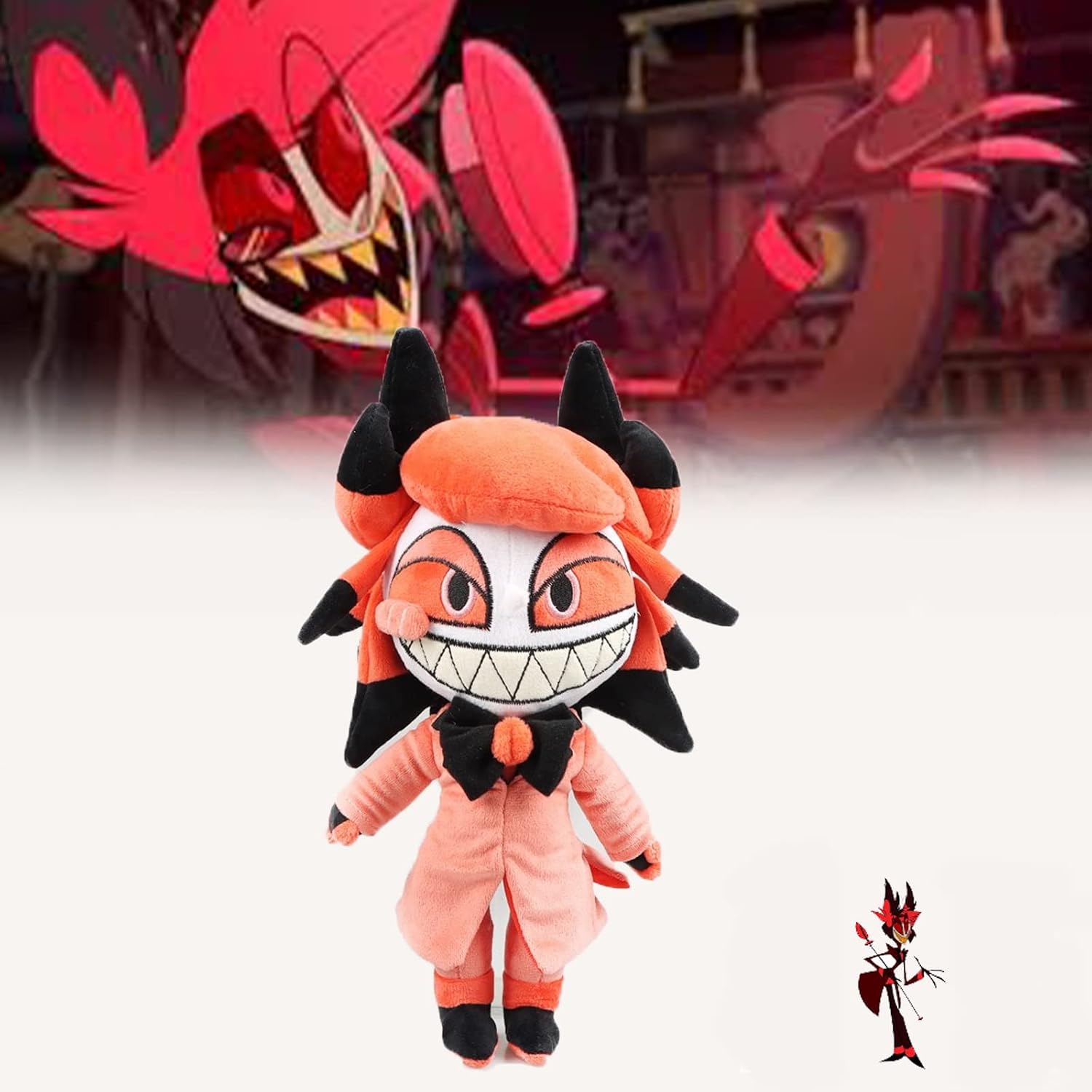 Alastor Plush, Hell Inn Alastor Figure Stuffed Animal, 11.8 Cute Alastor Hazbin Hotel Figure Doll, Gift for Cartoon Game Lovers Boyfriend Girlfriend.-1pcs