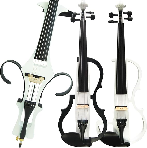 Aliyes Handmade Silent Electric Violin 4/4 Full Size Professional Student Violin For Beginner Solid Wood Violin Kit String,Shoulder Rest,Rosin-1802