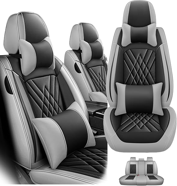 Car Seat Covers Fit for Honda Fit 2007-2020 Black Gray