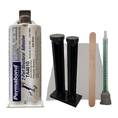 Permabond TA4610, 2 Part 50ml Methacrylate Adhesive for HDPE & Polyolefin Plastics (Creates Chemical Bond with HDPE)