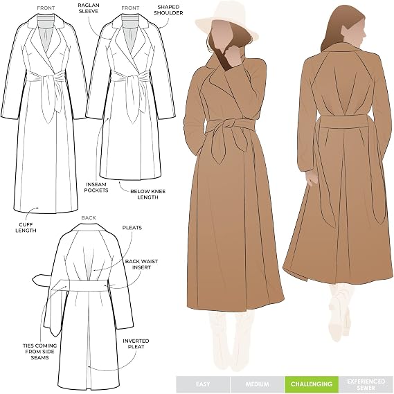 Style Arc Sewing Pattern - Ormond Designer Coat (Sizes 10-22)
