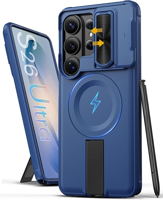 Magnetic for Samsung Galaxy S26 Ultra Case with Stand, Blue