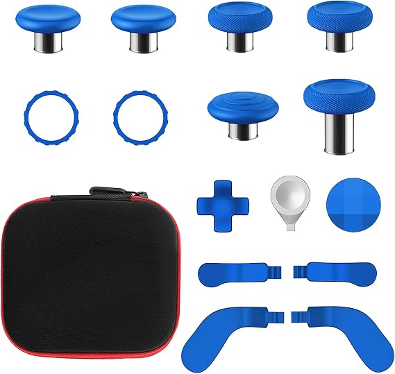 15 in 1 Accessories for Xbox Elite Wireless Controller Series 2,Metal Thumbsticks Replacement Set with 4 Paddles,2 D-pad and Repair Tools for Xbox Elite Series 2 Core Controller (Core Blue)