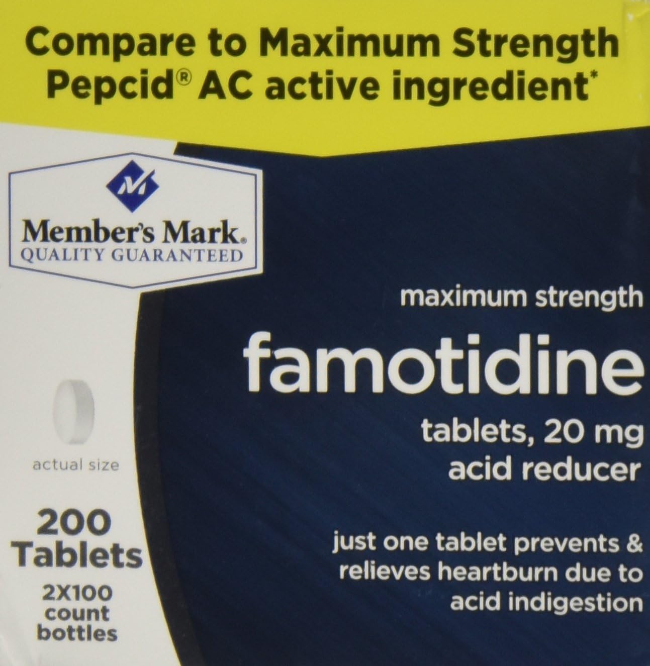 Member's Mark Maximum Strength 20mg Famotidine Acid Reducer - 200 Ct