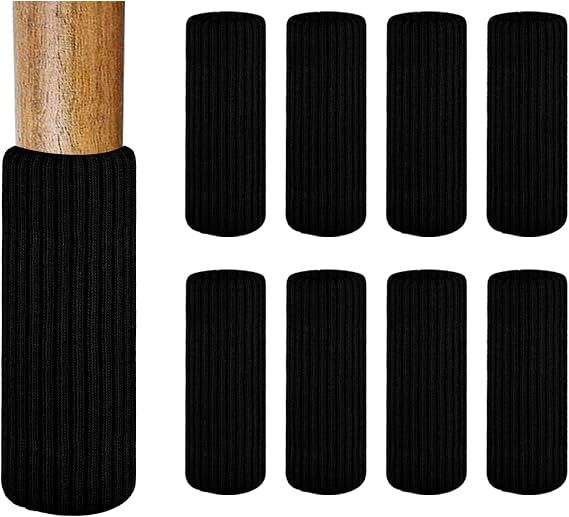 Chair Leg Socks, Chair Leg Floor Protectors, Do not Easily Fall Off, Very Easy to Put on, Fits All Leg Shapes, Moving Easily and Reduce Noise (Black, 16pc)