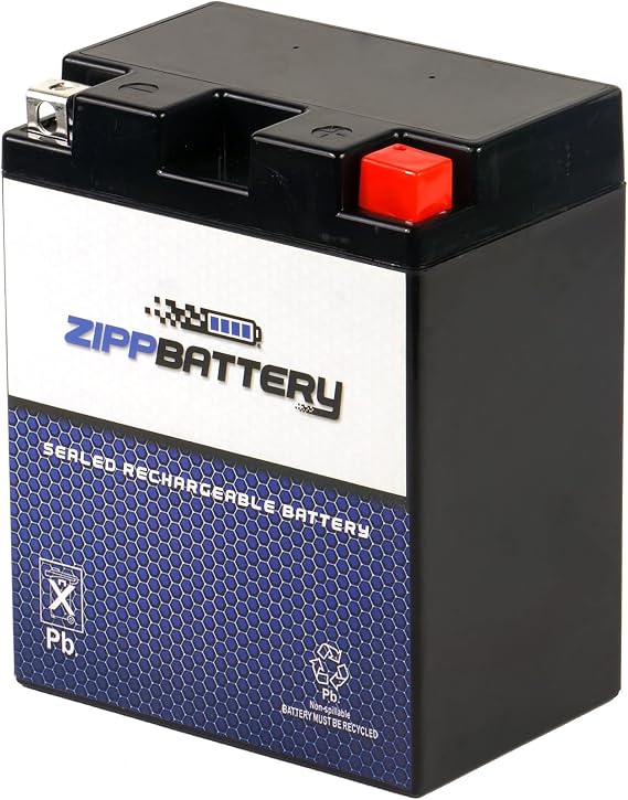 ZIPPBATTERY 14AHL-BS Maintenance-Free 12V 14Ah Battery Replacement for ATV, Motorcycle, Jet Skis, Scooter, UTV, and More - Nut and Bolt (T3) Terminal
