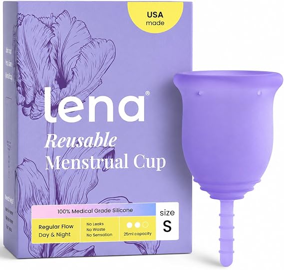 Lena Menstrual Cup - Soft Reusable Period Cups for Women - Small, Purple