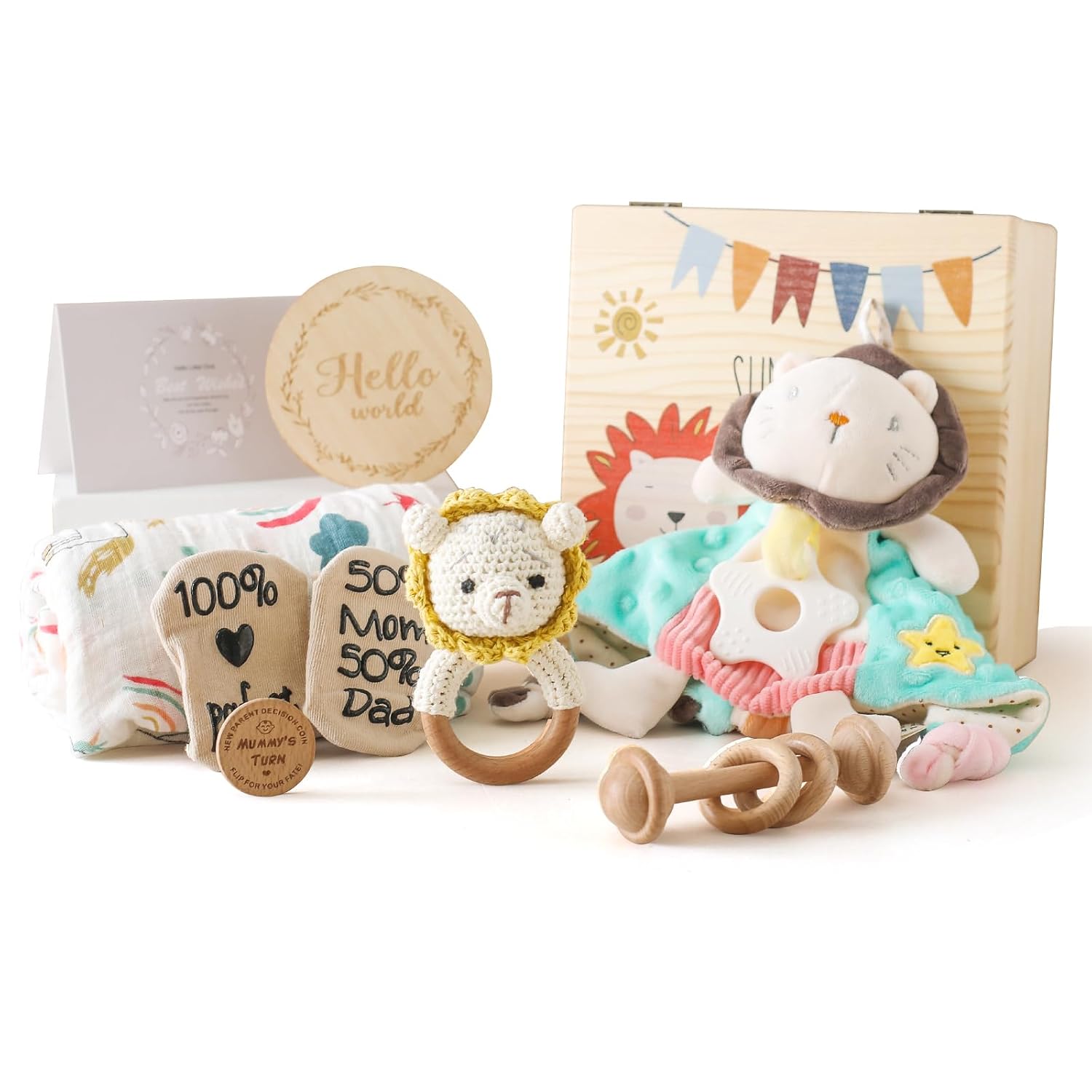 bopoobo Baby Shower Gifts for Boys,New Born Baby Gifts for Boys,Unique Baby Gifts Basket Essential Stuff,Gender Reveal Gifts,Blanket,Rattle,Lovey,Socks,Milestone