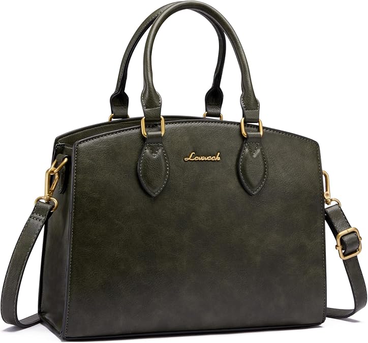 LOVEVOOK Purses and Handbags for Women, Vintage Tote Shoulder Bag Trendy, PU Leather Satchel Bag, Medium Ladies Hand Bag