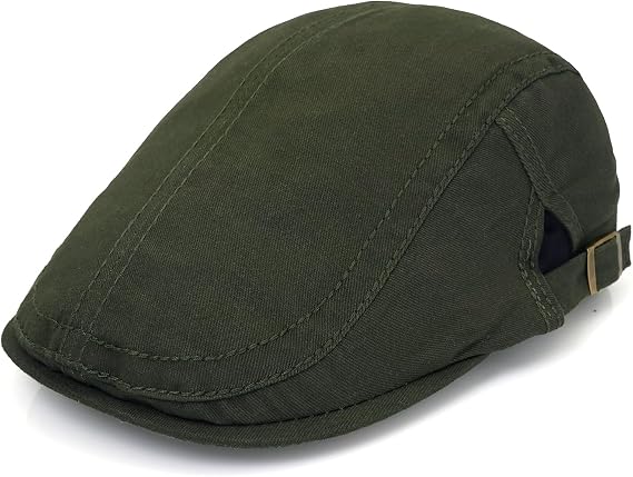 Men's Adjustable Newsboy Cap Flat Top Hats Ivy Cabbie Driving Hat
