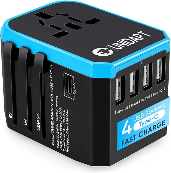 Unidapt Universal Travel Adapter, International Power Adapter, Europe Plug