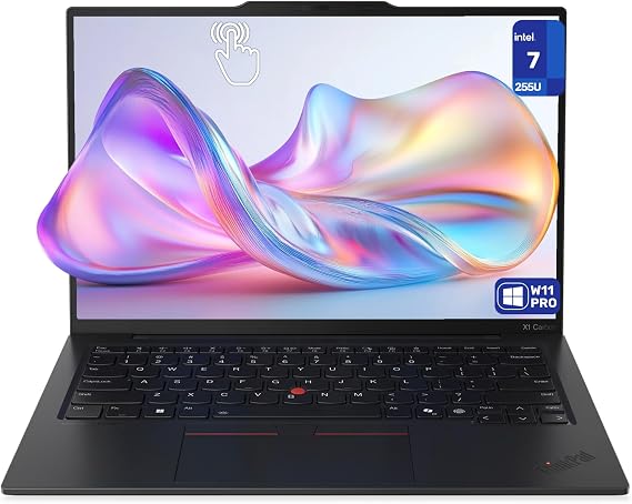 Lenovo ThinkPad X1 Carbon Gen 13 Laptop, Intel Ultra 7-255U, 32 GB LPDDR5x RAM, 2 TB PCIe SSD, 14" WUXGA (1920x1200) Touchscreen, Integrated Intel Graphics, Backlit Keyboard, FP Reader, W11 Pro, Black