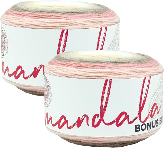 Lion Brand Yarn, Mandala Bonus Bundle Yarn, Meowth, Multicolor, 2 Pack