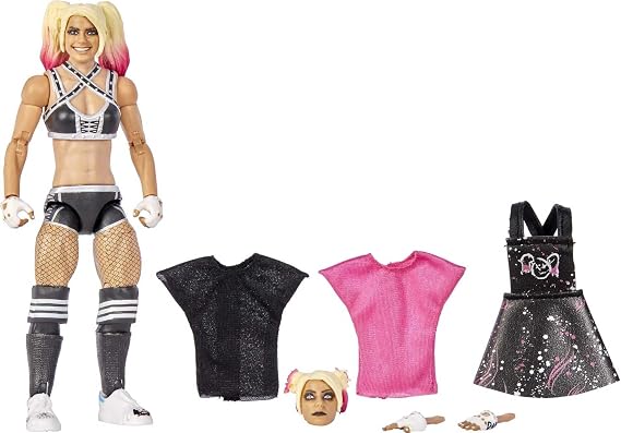 Mattel WWE Ultimate Edition Action Figure & Accessories Set, Alexa Bliss 6-inch Collectible with 30 Articulation Points, Swappable Pieces & Entrance Gear