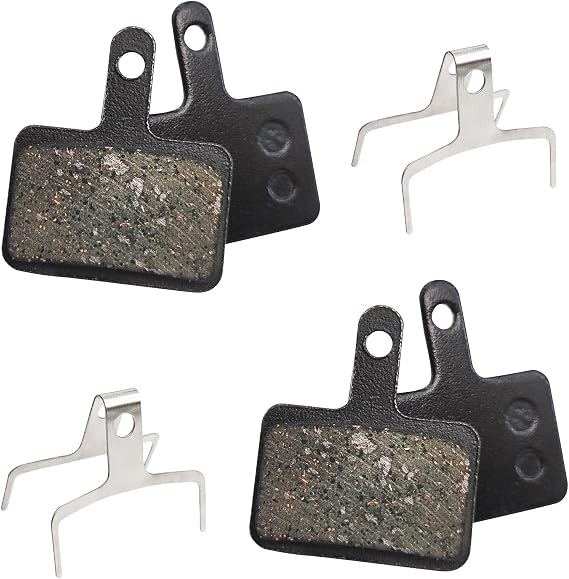 Bike Brake Pads 2 Pairs, Zoom MTB Bike Brake Pads Set, Mountain Bicycle Disc Brakes, No Noise No Skid, Disc Brake Pads & Spring (Semi-Metallic) for Mountain Bike Disc Brakes