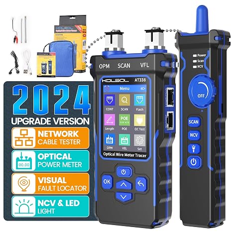 KOSOL AT338 Network Cable Tester, Optical Power Meter and Fiber Tester