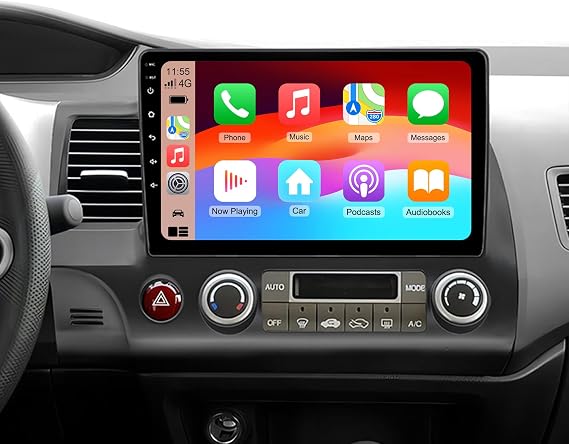 Car Stereo Radio for Honda Civic 20062011, Wireless CarPlay & Android Auto | Android 15 Headunit, Bluetooth 5.0, Built-in GPS, Wi-Fi, 2GB + 64GB, 10 inch HD Touchscreen Head Unit with AM/FM/RDS