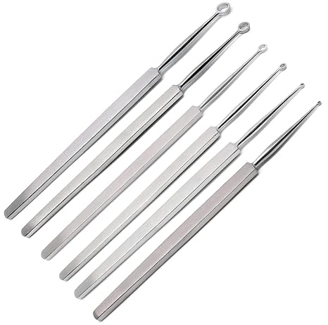 Fox Dermal Curettes Dermatology 1mm-6mm ENT 6 Pcs Stainless Steel Instruments