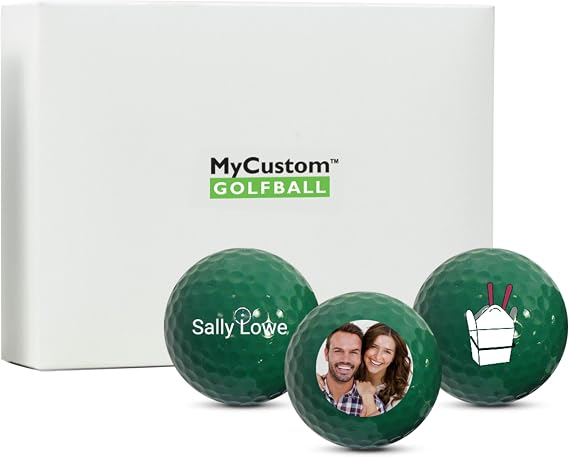 MYCUSTOMGOLFBALL Branded Custom Colored Golf Balls - Personalize with Photo, Text, or Logo - 12 Pack