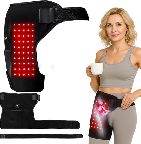 Hip Massager with Red Light and Heat, 2026 New Electric Heating Hip Support, Heating Pad with 3 Levels, Adjustable Infrared Light Belt for Relaxation and Comfort, Gift for Men Women