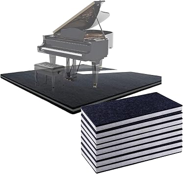 Arrowzoom QuietStep Piano Pad Soundproof 8 Pieces - 16 x 16 IN-3Layer Acoustic Treatment for Music Studio Room, Office - KK1469