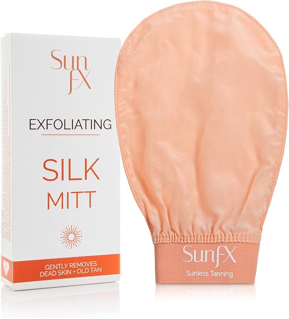 Exfoliating Silk Glove: Gentle and effective exfoliation for smooth, radiant skin, ideal for prepping skin before tanning and removing dead skin cells.