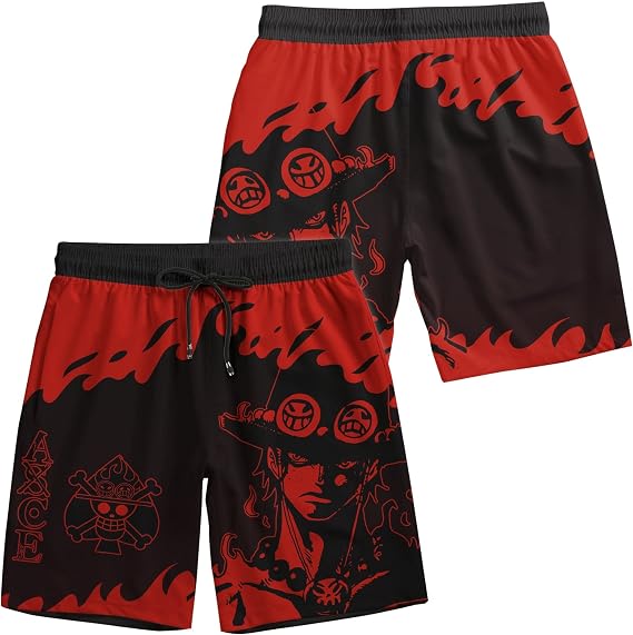 Portgas D Ace Anime Shorts, One Piece Anime Gym Shorts, Anime Shorts Men