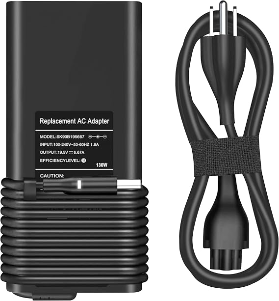 BAJ 130W (watt) 4.5mm Round Tip Laptop Charger Compatible with Dell XPS 15 9530 9550 9560 9570, Inspiron 7347 7348 7348, Precision M3800 5510 5520 5530, HA130PM130 DA130PM130 Power Supply