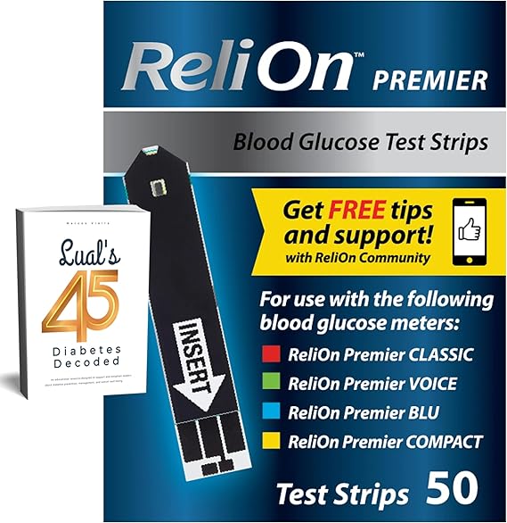 Premier Blood Glucose Test Strips 50 ct for Glucose Monitor Kit