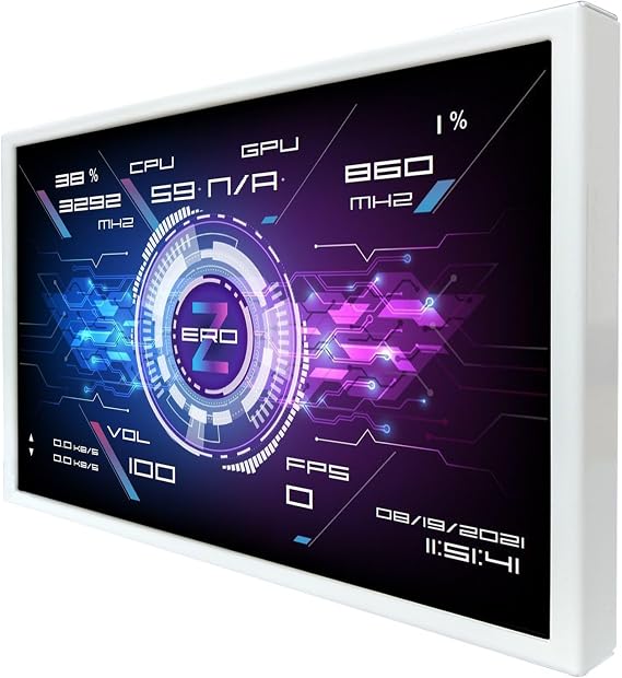 VSDISPLAY Portable White 8 inch 1280x800 350 nits IPS LCD Display