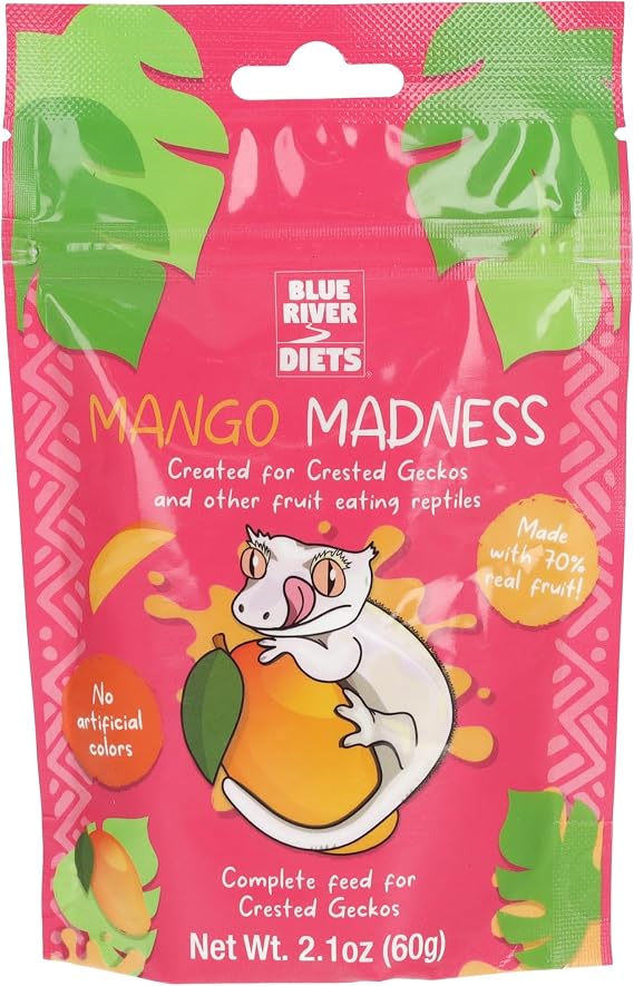 Blue River Diets Crested Gecko Diet | Mango Madness | All Natural Low Fat Complete Gecko Food | 2.1oz
