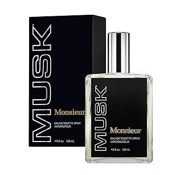 Monsieur Musk For Men Cologne Spray, 4 Ounce