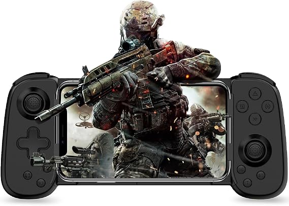 Megadream iPhone Controller iPhone15/14/iOS 13.0+/Android 6.0+/iPad/PS3/4/Switch/PC, cloud game/streaming enabled, wireless connection, hall joystick, 6-axis gyroscope, vibration motor, 3-step turbo, continuous shooting/linked hold, cod mobile、 For modern combat 5, black