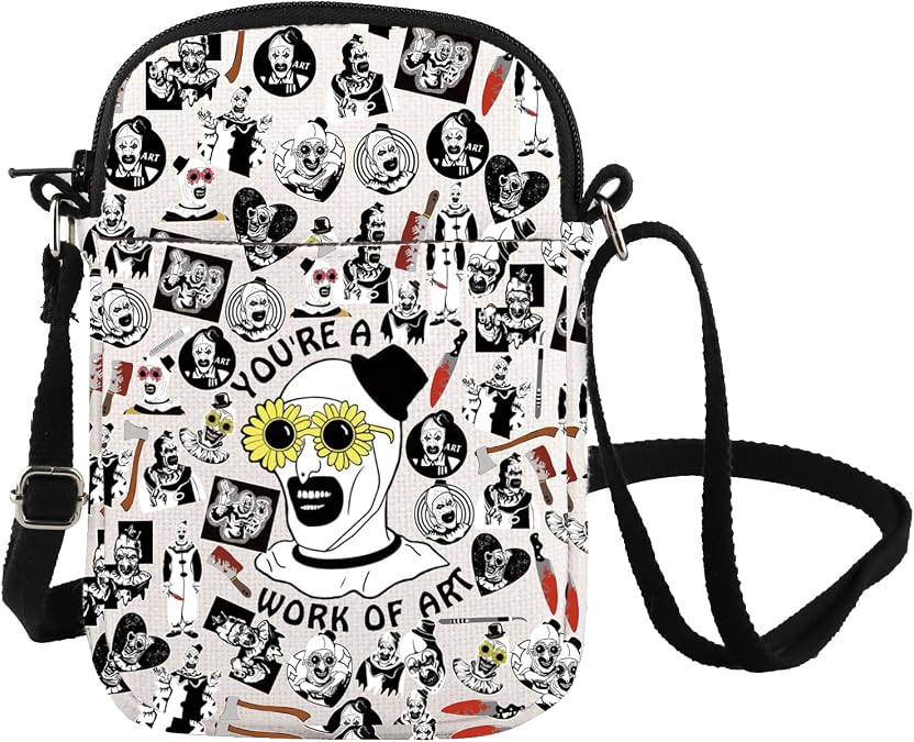 FOTAP Funny Horror Movie Gift Movie Fan Merch Crossbody Bag Horror Movie Merch Killer Messenger Bag