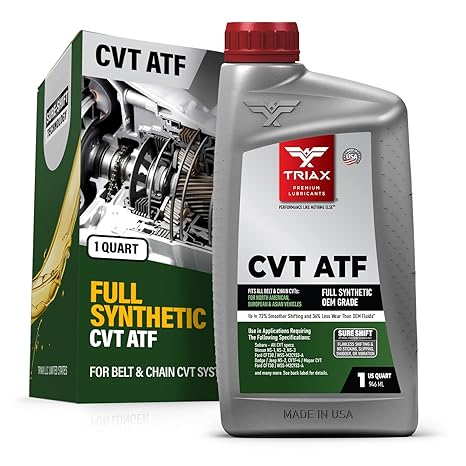 TRIAX CVT ATF Universal Full Synthetic CVT Transmission Fluid (Green) for Nissan NS-3, NS-2, Subaru CVTF-II, Honda HCF-2, Toyota CVT FE & Many More (1 Quart)