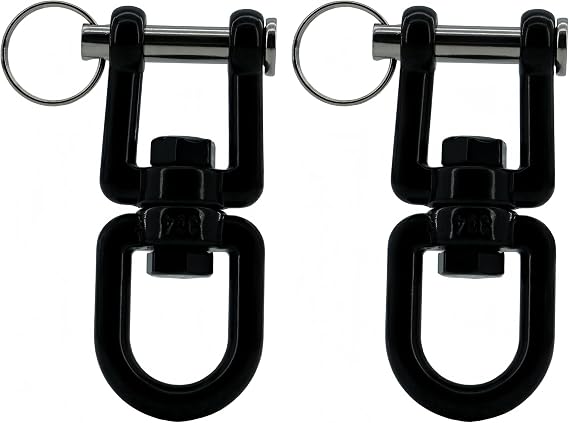 Swivel Shackle Hook, 5/16" (M8), Black, 2PCS