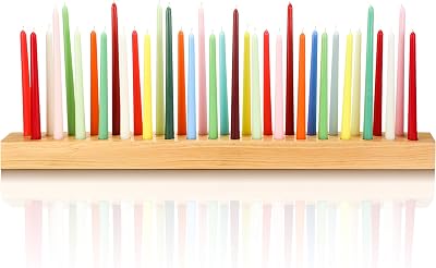 36 Inch Wood Taper Candle Holders for Table Centerpiece Giant Wooden Birthday Party Candlestick Farmhouse Long Candle Holders Decoration for Wedding Anniversary Desktop Natural Wood Color
